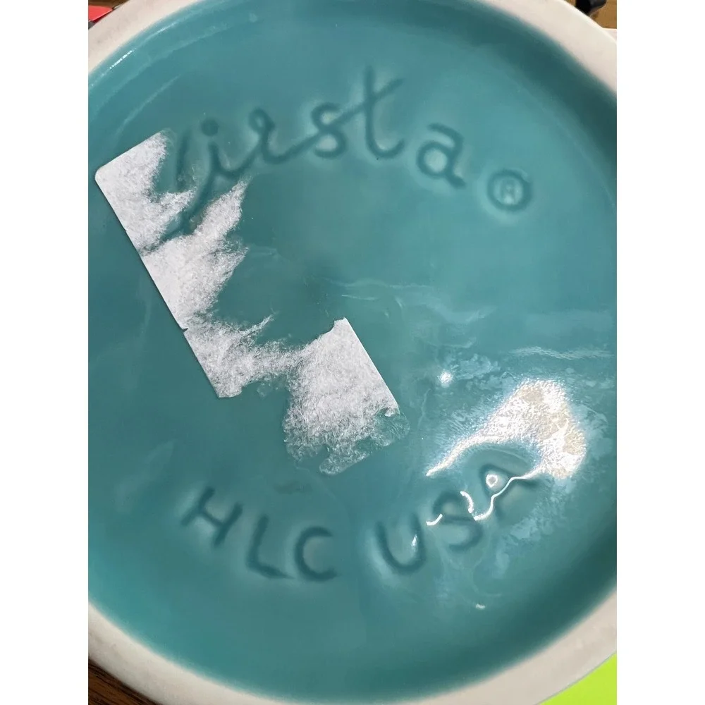 Fiesta 2 Qt Canister Medium Turquoise Dog Bone Ceramic Storage Retired READ